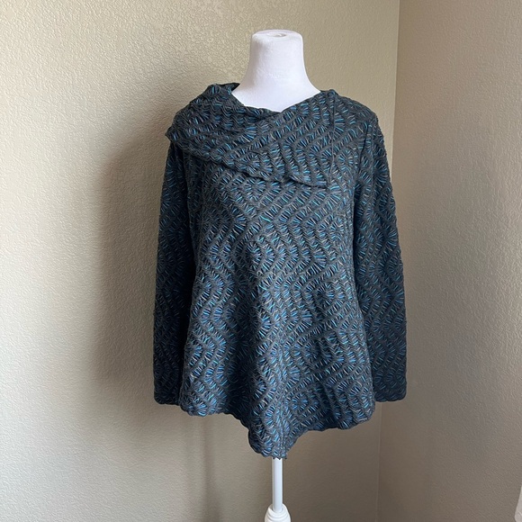 SNO SKINS Sweaters - SNO SKINS grey and blue textured long sleeve sweater | small